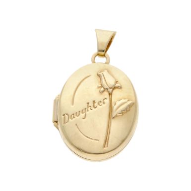 Pre-Owned 9ct Yellow Gold Daughter Oval Locket Pendant