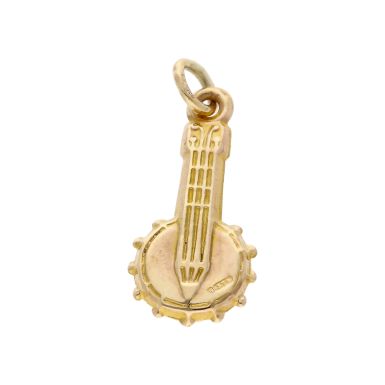 Pre-Owned 9ct Yellow Gold Hollow Banjo Instrument Charm