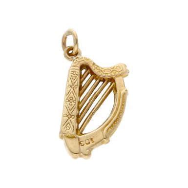 Pre-Owned 9ct Yellow Gold Hollow Harp Charm