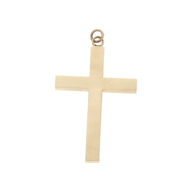 Pre-Owned 9ct Yellow Gold Hollow Plain Cross Pendant