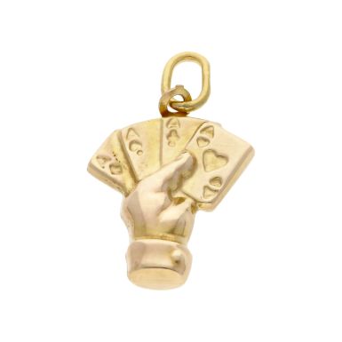 Pre-Owned 9ct Yellow Gold Hollow Hand Of Cards Charm