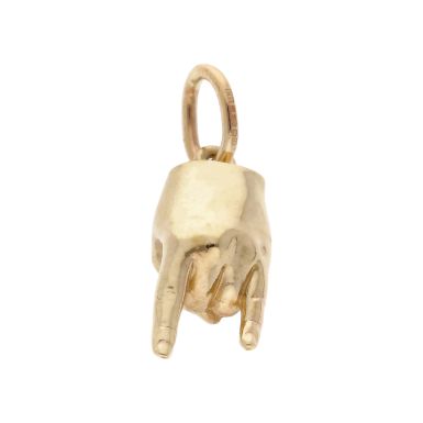 Pre-Owned 9ct Yellow Gold Rockstar Hand Pendant