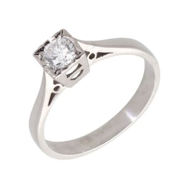 Pre-Owned 14ct White Gold 0.22 Carat Diamond Solitaire Ring