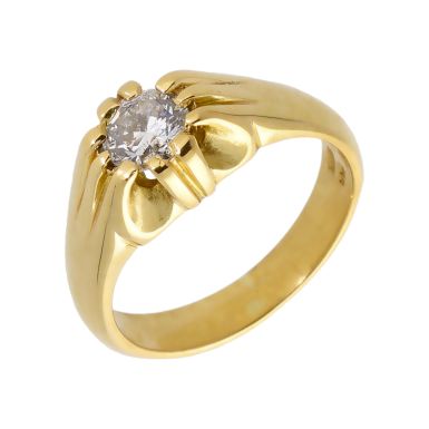 Pre-Owned 18ct Gold 0.77 Carat Diamond Solitaire Signet Ring