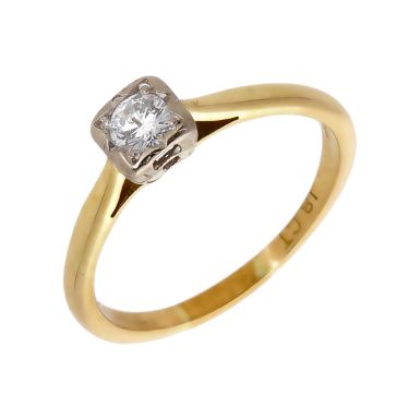Pre-Owned 14ct Yellow Gold 0.14 Carat Diamond Solitaire Ring