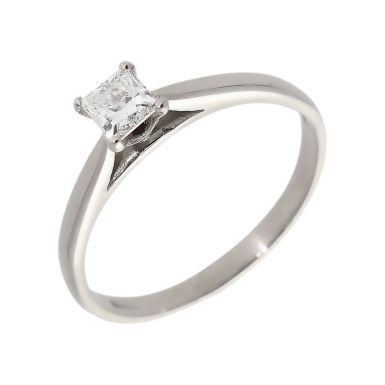 Pre-Owned 18ct Gold 0.39ct Princess Cut Diamond Solitaire Ring