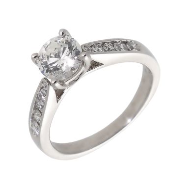 Pre-Owned 18ct Gold 1.33ct Diamond Solitaire & Shoulders Ring