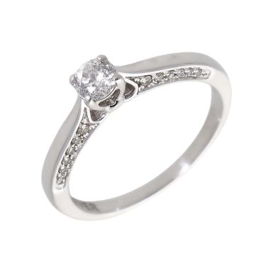 Pre-Owned 18ct White Gold 0.40 Carat Diamond Solitaire Ring