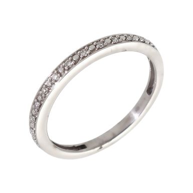 Pre-Owned 9ct White Gold 0.04 Carat Diamond Half Eternity Ring