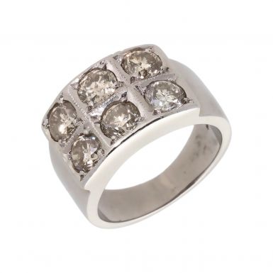 Pre-Owned 18ct White Gold 3.00 Carat Diamond 6 Stone Band Ring