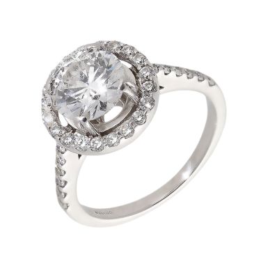 Pre-Owned 18ct White Gold 2.74 Carat Diamond Halo Ring