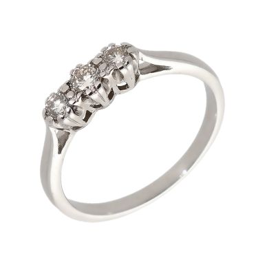 Pre-Owned 18ct White Gold 0.25 Carat Diamond Trilogy Ring