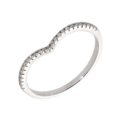 Pre-Owned 9ct White Gold Diamond Half Wishbone Ring
