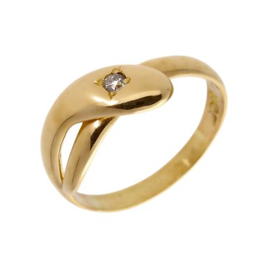 Pre-Owned 18ct Yellow Gold Diamond Set Snake Dress Ring