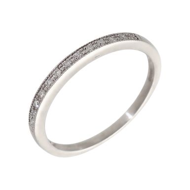 Pre-Owned 9ct White Gold 0.05 Carat Diamond Half Eternity Ring