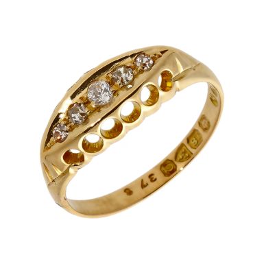 Pre-Owned Vintage 1916 18ct Gold Diamond 5 Stone Dress Ring