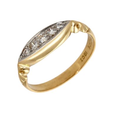 Pre-Owned Vintage Style 18ct Gold Diamond 5 Stone Dress Ring