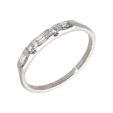 Pre-Owned 9ct White Gold Mixed Cut Diamond 5 Stone Eternity Ring