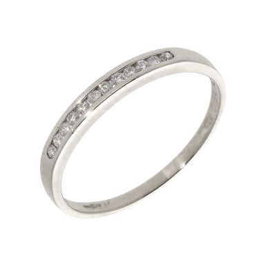Pre-Owned 9ct White Gold 0.15 Carat Diamond Half Eternity Ring