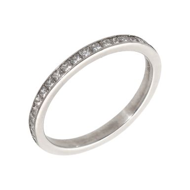 Pre-Owned Platinum Princess Cut Diamond Half Eternity Ring