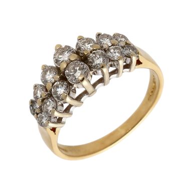 Pre-Owned 18ct Gold 1.00 Carat Diamond Double Row Dress Ring