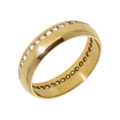 Pre-Owned 18ct Yellow Gold Diamond Set 5mm Wedding Band Ring