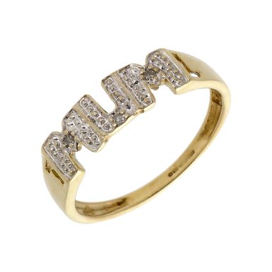 Pre-Owned 9ct Gold Diamond Set Mum Ring