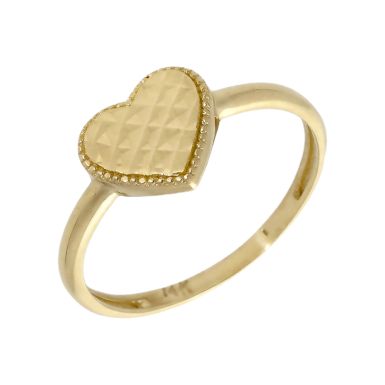 Pre-Owned 14ct Yellow Gold Heart Dress Ring