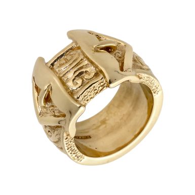 Pre-Owned 9ct Yellow Gold Heavy Double Buckle Ring