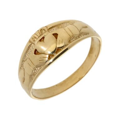 Pre-Owned 9ct Yellow Gold Claddagh Band Ring
