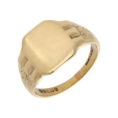 Pre-Owned Vintage 1955 9ct Yellow Gold Signet Ring