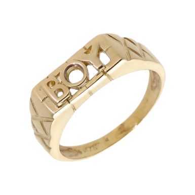 Pre-Owned 9ct Yellow Gold Boy Signet Ring
