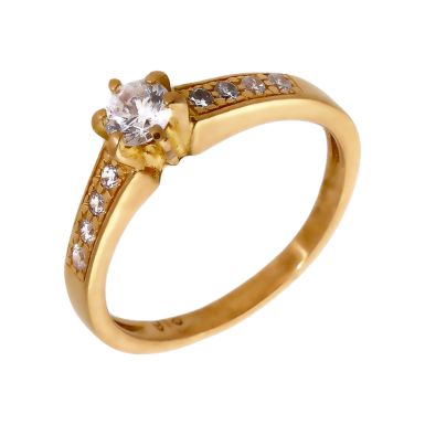 Pre-Owned High Carat Gemstone Set Solitaire & Shoulders Ring