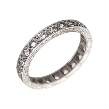 Pre-Owned 9ct White Gold Spinel Set Full Eternity Band Ring