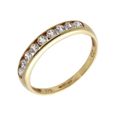 Pre-Owned 9ct Yellow Gold Cubic Zirconia Half Eternity Ring