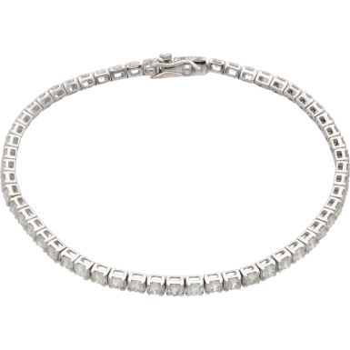 Pre-Owned 18ct White Gold Diamond Tennis Bracelet Approx 4.50ct