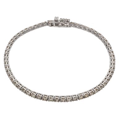 Pre-Owned 9ct White Gold 7 Inch 4.00ct Diamond Tennis Bracelet