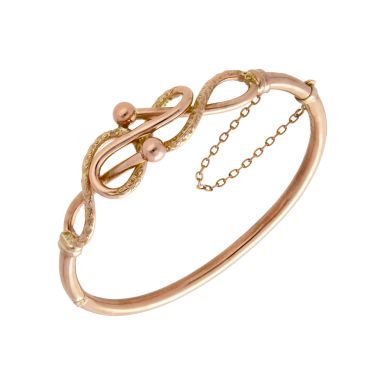Pre-Owned Vintage 1908 9ct Rose Gold Hollow Infinity Bangle
