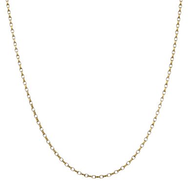 Pre-Owned 9ct Yellow Gold 25 Inch Faceted Belcher Chain Necklace