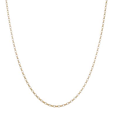 Pre-Owned 9ct Yellow Gold 22 Inch Faceted Belcher Chain Necklace