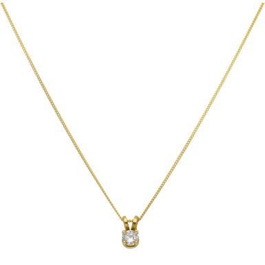 Pre-Owned Yellow Gold 0.20 Carat Diamond Pendant Chain Necklace