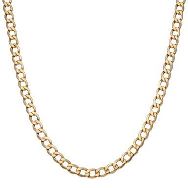 Pre-Owned 9ct Yellow Gold 22 Inch Hollow Curb Chain Necklace