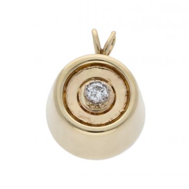 Pre-Owned 9ct Yellow Gold Diamond Set Rolo Pendant