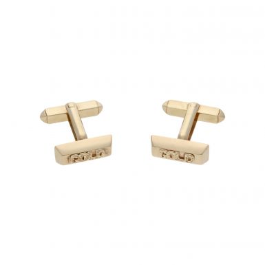Pre-Owned 9ct Yellow Gold Bar Cufflinks