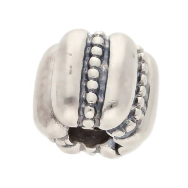 Pre-Owned Pandora Silver Ribbed Clip Charm