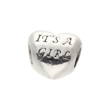 Pre-Owned Pandora Silver It's A Girl Heart Charm