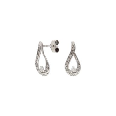 Pre-Owned 9ct White Gold Diamond Infinity Twist Stud Earrings