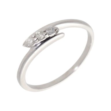 Pre-Owned 9ct White Gold Diamond Trilogy Twist Ring
