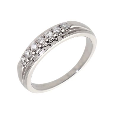 Pre-Owned 9ct White Gold 0.20 Carat Diamond Band Ring