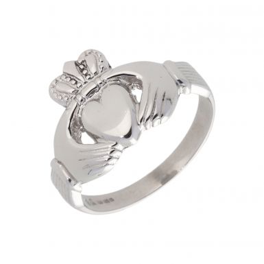 Pre-Owned 9ct White Gold Claddagh Ring